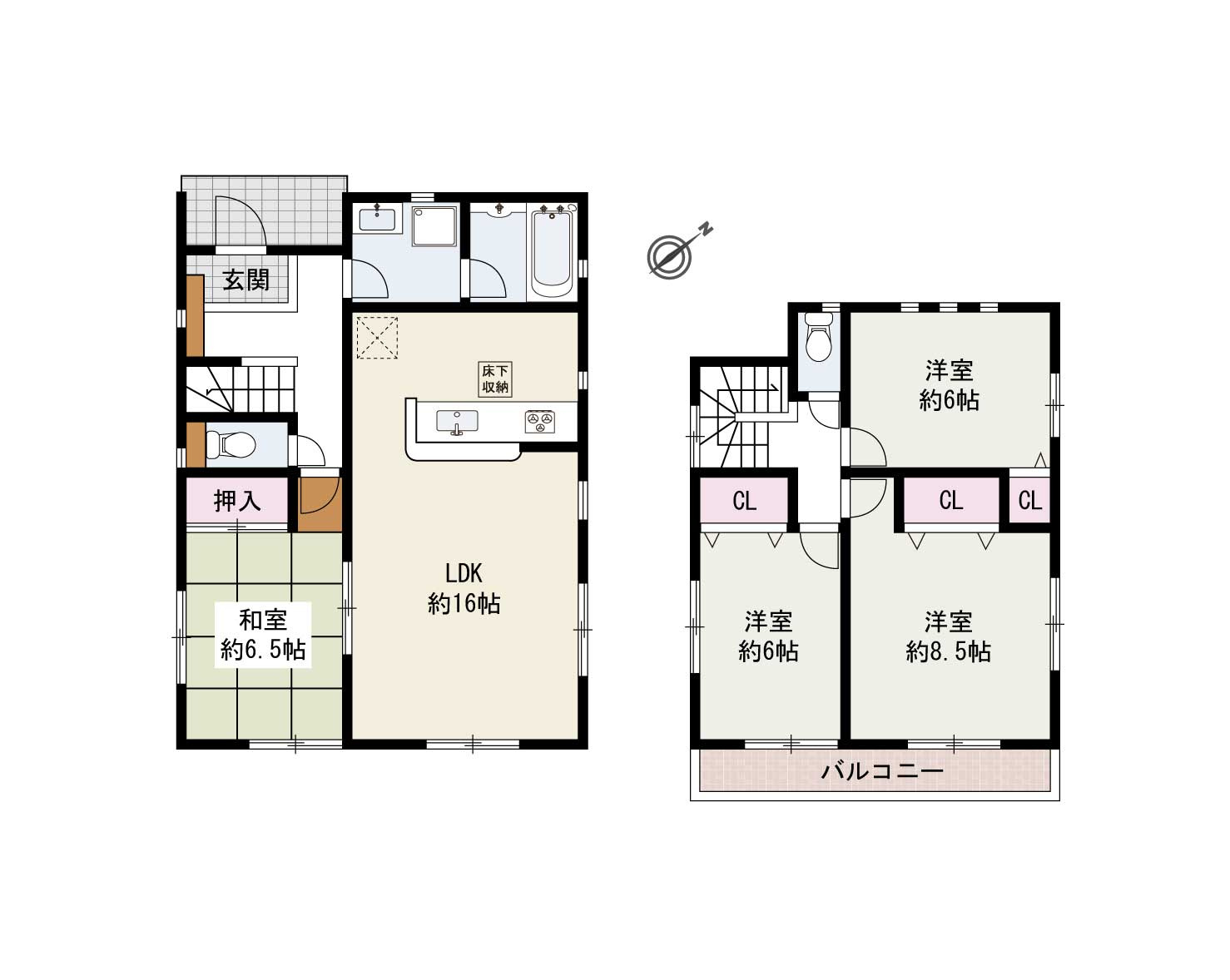 岸和田市尾生町6丁目　中古戸建の間取り