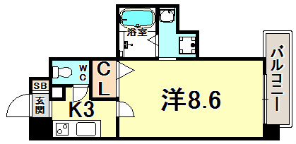カシータ神戸元町JPの間取り
