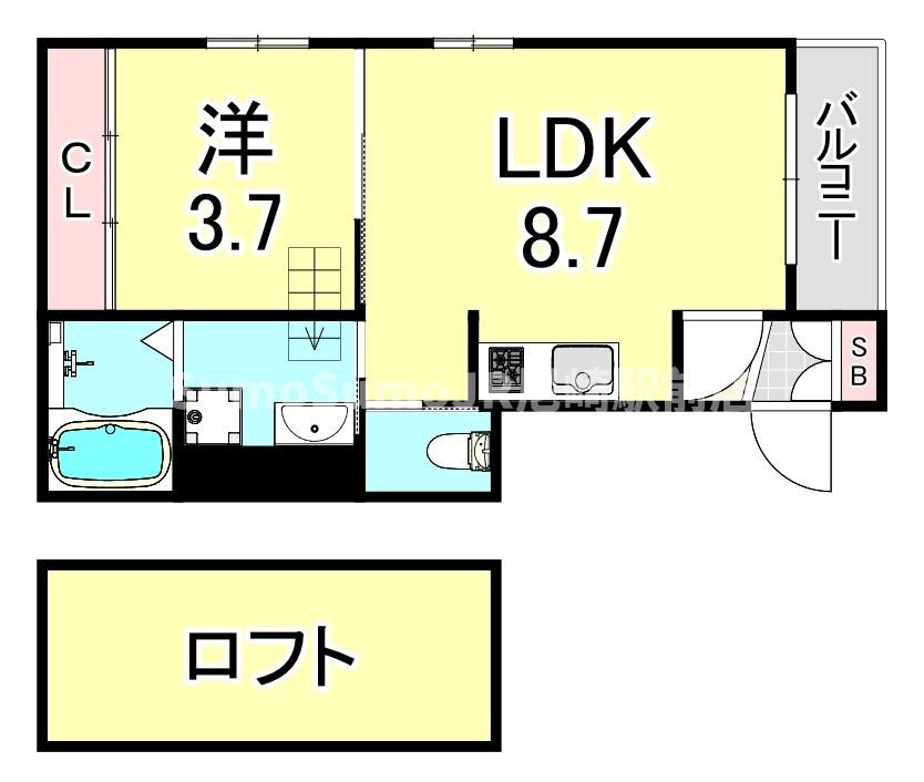 大阪市西淀川区御幣島４丁目のアパートの間取り