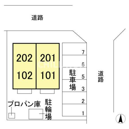 フォンテーヌ デュオの区画図|当社、チルホームのHPもご覧ください(^^)/物件情報多数♪