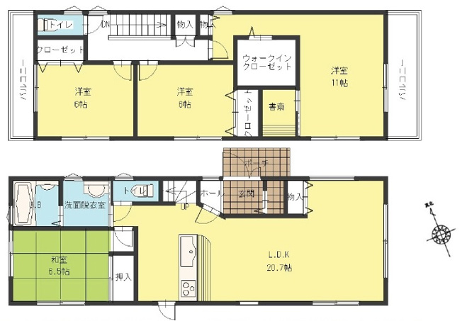 【間取り】 | 本多聞６丁目　新築戸建　２区画