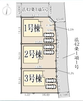 南あわじ市広田中筋　新築一戸建ての区画図|全3区画