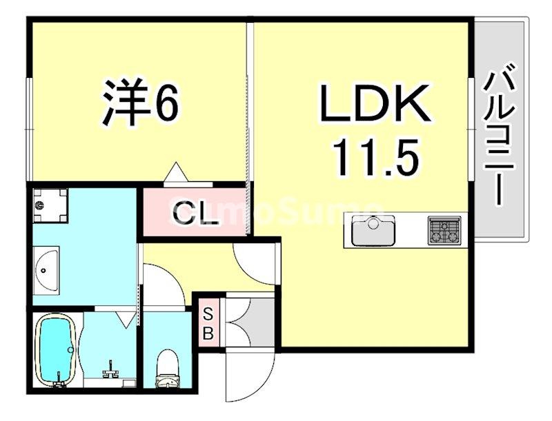 セジュール甲子園春風の間取り