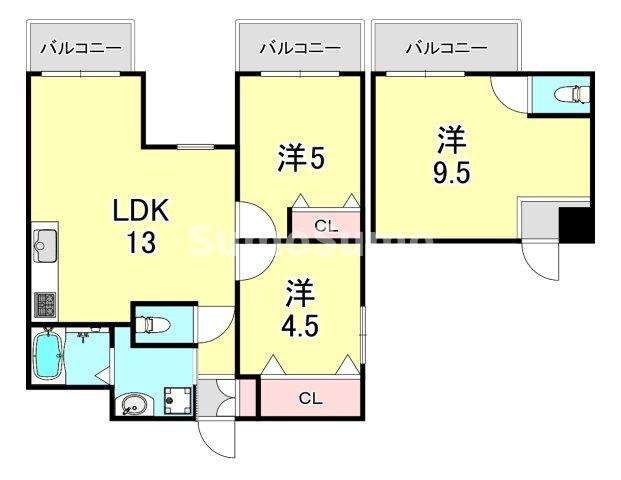 グレース肥後橋の間取り