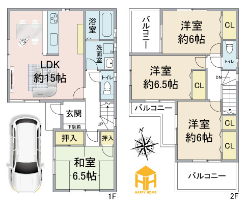 尼崎市大島1丁目中古戸建｜4LDK+駐車1台可の間取り|※現況と図面が異なる場合現況を優先いたします。