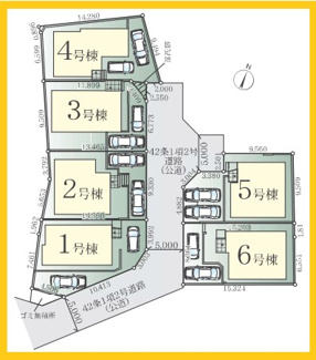 【区画図】 | 町田市大蔵町　 新築住宅　全6棟（4号棟） | 配置図
