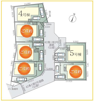 【区画図】 | 町田市大蔵町　 新築住宅　全6棟（1号棟） | 配置図