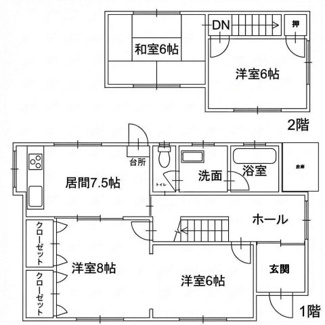 【間取り】 | 神戸町神戸中古戸建　神戸小学校まで徒歩7分！ | 神戸町中古戸建★4DK★お車3台OK★