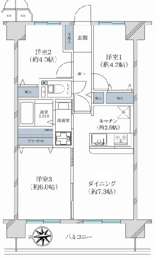藤和ライブタウン立花の間取り