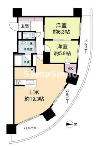 ドゥーエなんば南の間取り