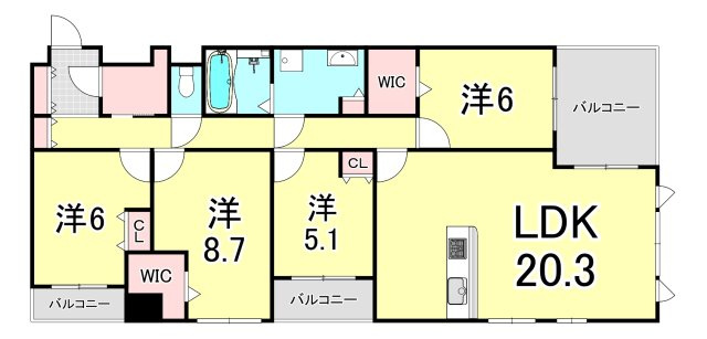 パークシュロス芦屋の間取り