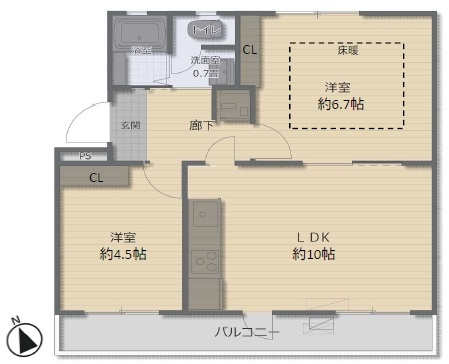 【間取り】 | 狭山台団地2街区25号棟 | １LDK