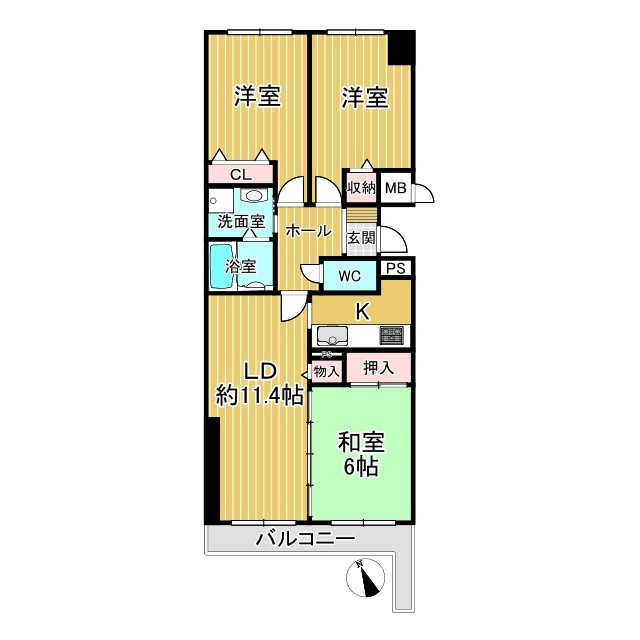 シャルマンフジ熊取 壱番館の間取り|間取り