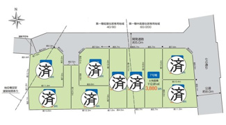 【区画図】 | 【仲介手数料無料！！】府中市西府町3丁目　建築条件付き売地（全9区画）7号地　3880万円