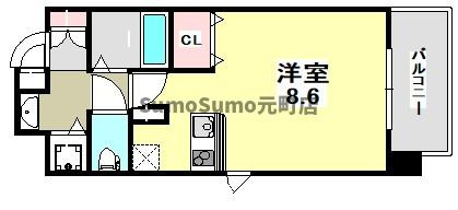 プレサンス三宮花時計前の間取り