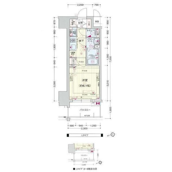 プレサンスジェネ新神戸ステーションフロントの間取り