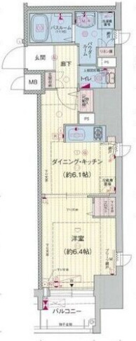プレサンスタワー北浜の間取り