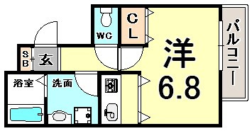 プレサンス三宮花時計前の間取り