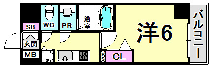 プレサンス三宮エレガンシアの間取り