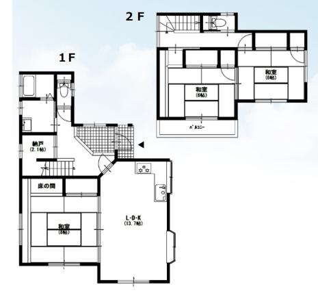 杉戸町倉松3丁目　中古一戸建ての間取り|広々土地面積58坪！子育て世代さんにも嬉しいお庭付き住宅♪