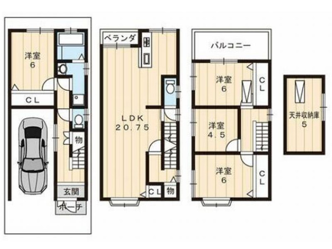 【間取り】 | 山科区椥辻池尻町　中古戸建
