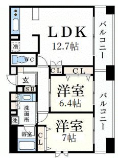 プレジール三ノ宮の間取り