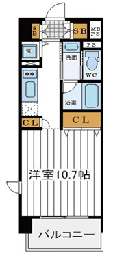 大阪市中央区高津３丁目の賃貸マンションの間取り