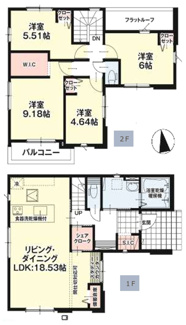 【間取り】 | 【仲介手数料無料！！】日野市日野　新築戸建て（全3棟）3号棟　5498万円