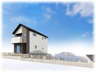 【外観パース】 | 【仲介手数料無料！！】日野市日野　新築戸建て（全3棟）3号棟　5498万円 | 本パースは、イメージ図につき、風景、建物、植栽などについては施工後の現物との差異が生じます
つきまして本パースによって生じたいかなる損害については一切責任を負いません