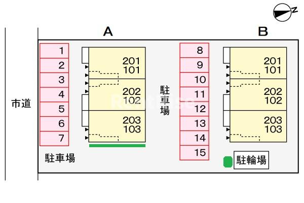 グラン・ソレイユＢの区画図