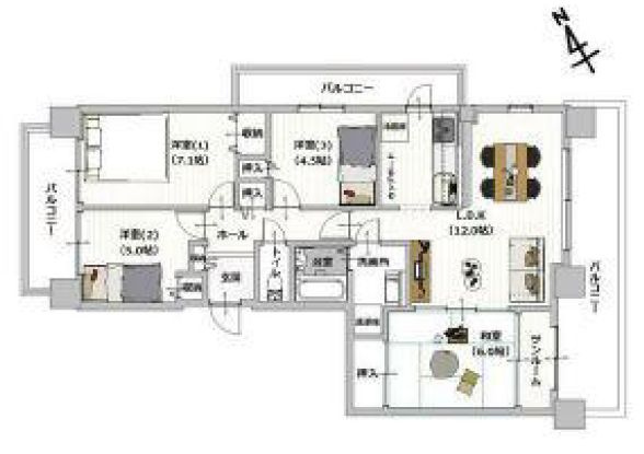 【間取り】 | イトーピア星置シティービュー壱番館