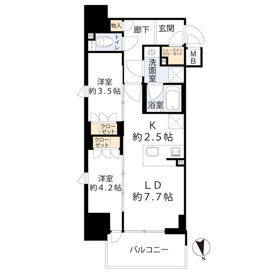 【間取り】 | K-COURT谷町四丁目