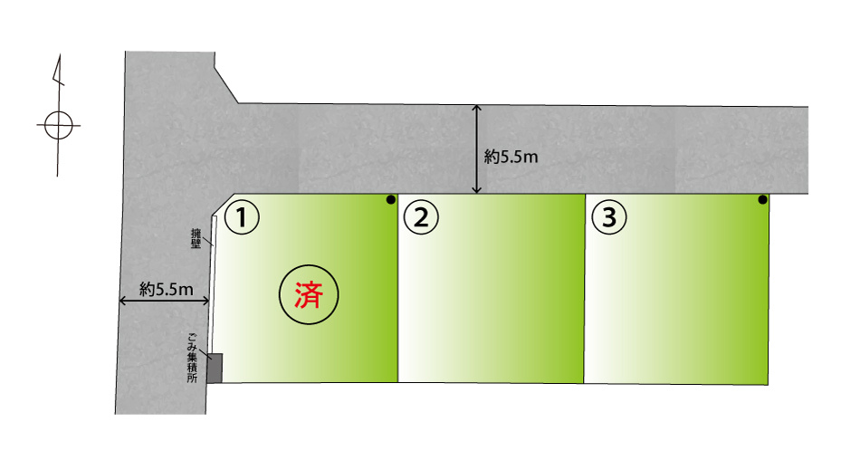 ライフフィールド井辺Ⅷの区画図