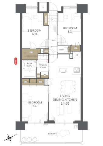 【間取り】日神パレステージ武蔵砂川 
