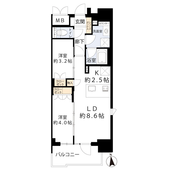 【間取り】 | K-COURT谷町四丁目