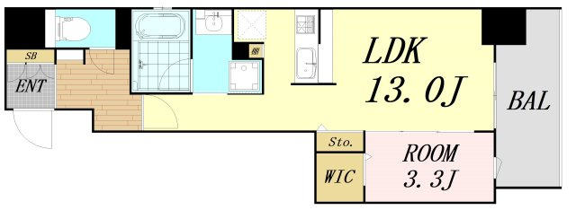 SUNREGIS NAMBA　仲介手数料無料の間取り
