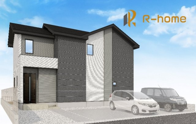 ひたちなか市東石川7期　新築戸建て　1号棟の外観パース|2026年5月完成予定！近隣の同仕様完成物件をご見学いただけます♪