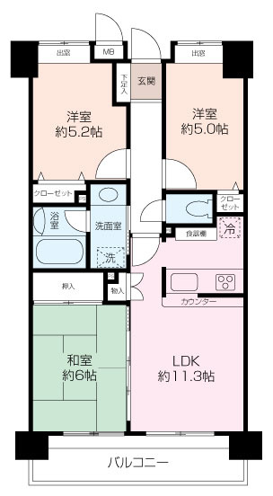 『トップフロア』×『南向き』陽光注ぐ3LDK住戸【ランドステージ横浜鴨居】の画像