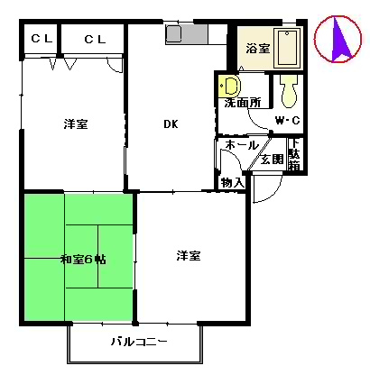 オーロラ・北野の間取り