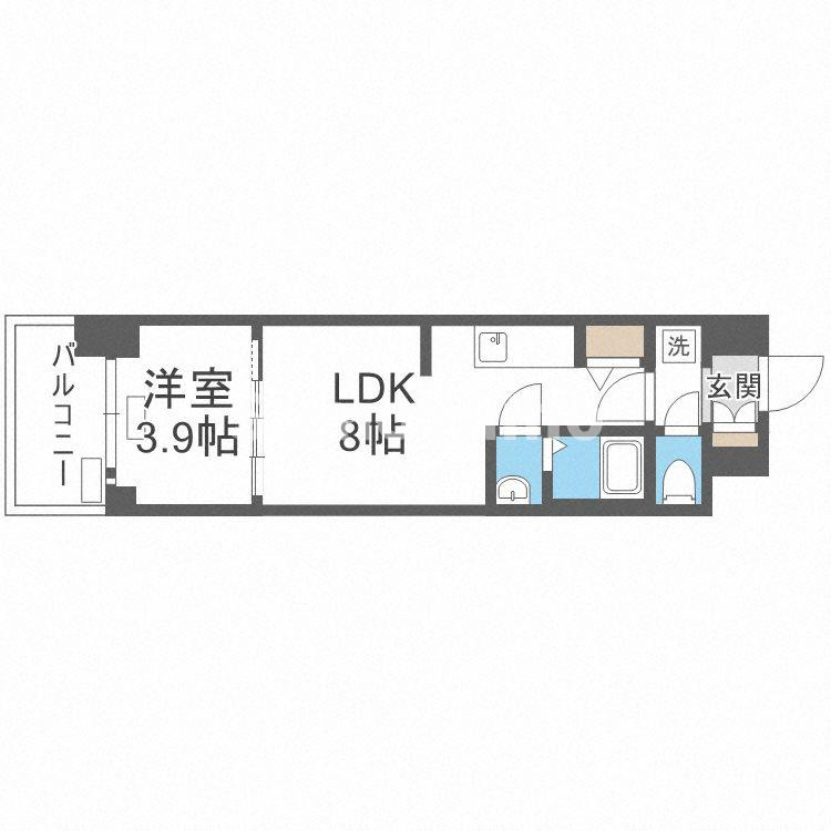 プレサンス堺筋本町エグゼブランの間取り