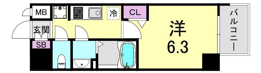 プレサンス堺筋本町ディスティニーの間取り
