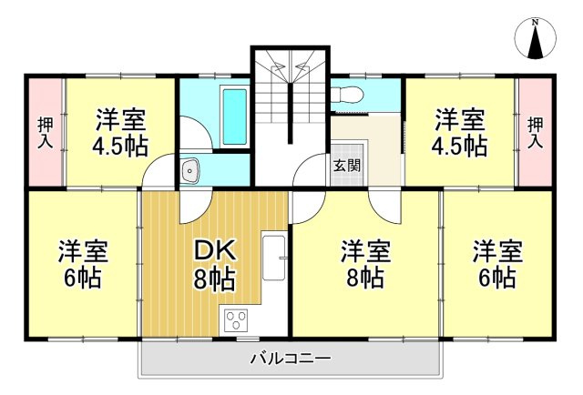 大堀ハイツ四号棟の間取り|5DK☆
