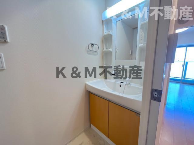 ラフィネ　柏の洗面所|広い洗面スペース