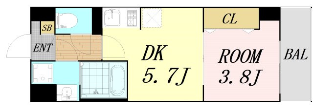 ARCA九条　仲介手数料無料の間取り