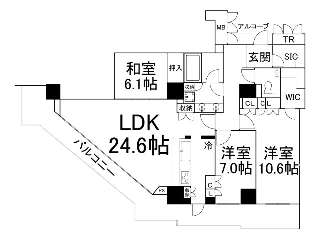 【間取り】 | アップルタワー大阪谷町