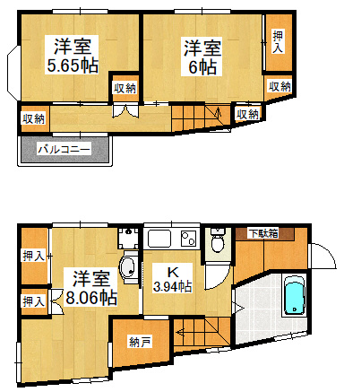 津田沼戸建の間取り