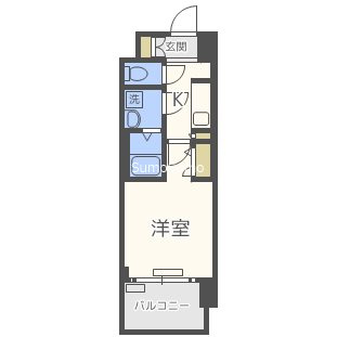 レジュールアッシュ心斎橋ヴィータの間取り