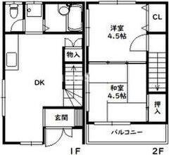 房王寺メゾネットハウスの間取り