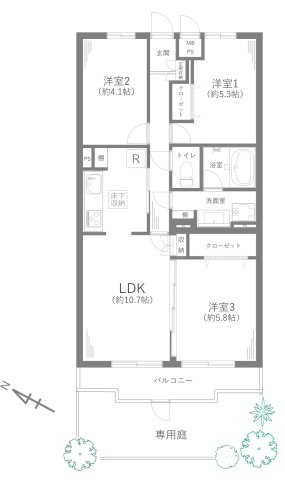 ライオンズマンション小田急相模原第3の間取り
