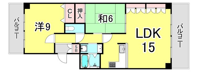 西宮香枦園ロジュマンの間取り